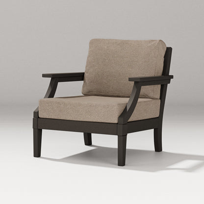 PW Designer Series Estate Lounge Chair in Vintage Coffee / Spiced Burlap