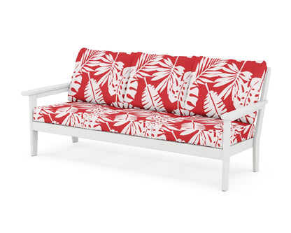 Country Living Cottage Deep Seating Sofa in White / Leaf Crimson
