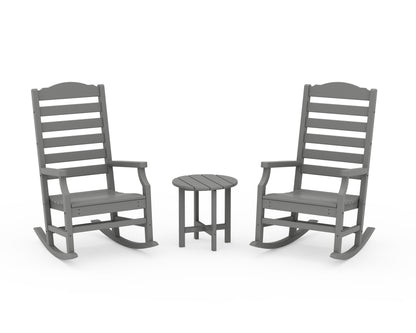 POLYWOOD® Savannah 3-Piece Rocking Chair Set in Slate Grey