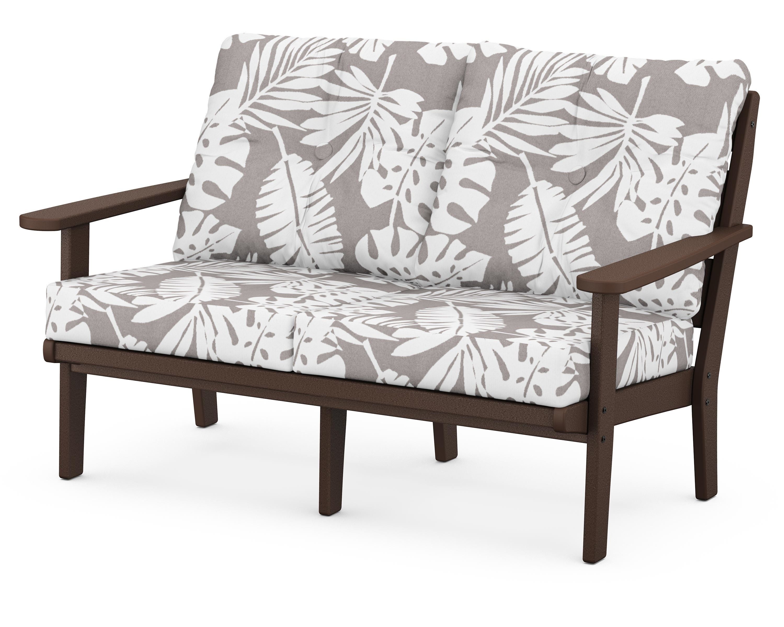 POLYWOOD® Lakeside Deep Seating Loveseat in Mahogany / Leaf Grey Mist
