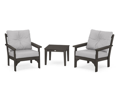 POLYWOOD® Vineyard 3-Piece Deep Seating Set in Vintage Coffee / Granite