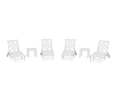 Country Living Wovendale 6-Piece Chaise Set with Wheels in White