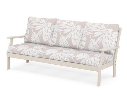 POLYWOOD® Braxton Deep Seating Sofa in Sand / Leaf Dune Burlap