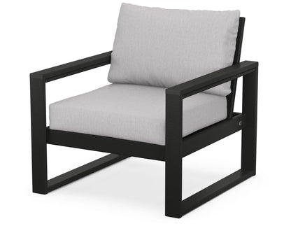 POLYWOOD® EDGE Club Chair in Black / Granite