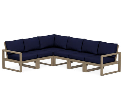 POLYWOOD® EDGE 6-Piece Modular Deep Seating Set in Vintage Sahara / Navy