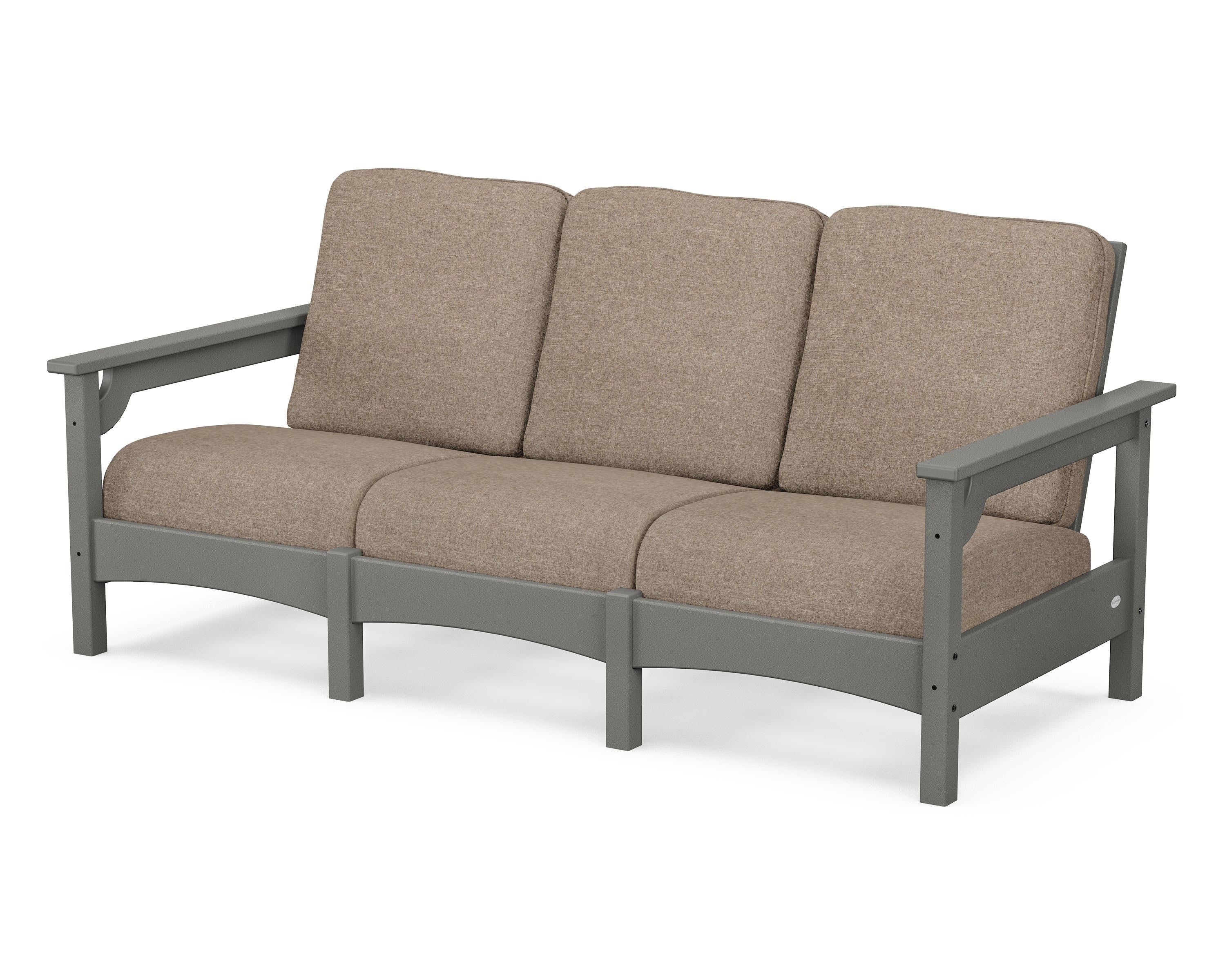 POLYWOOD® Club Sofa in Slate Grey / Spiced Burlap