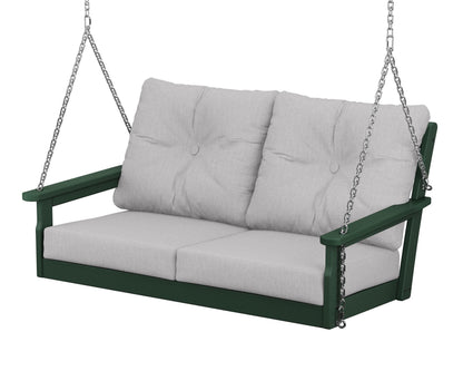 POLYWOOD® Vineyard Deep Seating Swing in Green / Granite