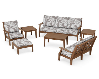 Country Living Wovendale 7-Piece Deep Seating Set in Teak / Leaf Grey Mist