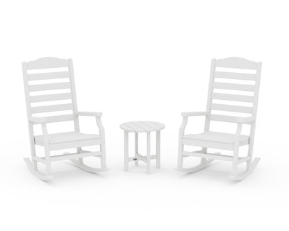 POLYWOOD® Savannah 3-Piece Rocking Chair Set in White