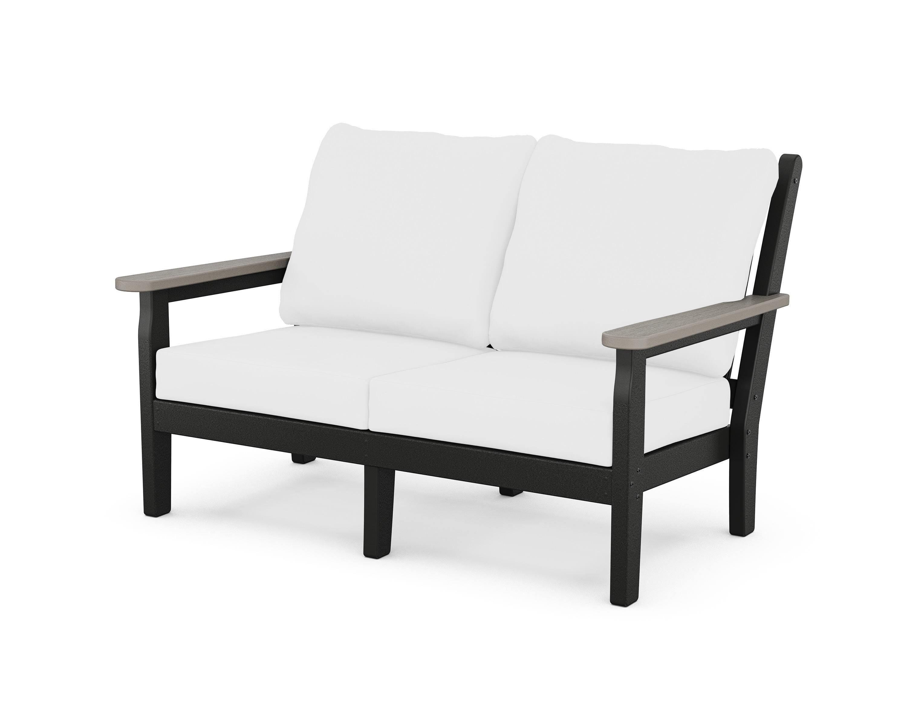 POLYWOOD® Chippendale Deep Seating Loveseat in Black / Driftwood / Natural
