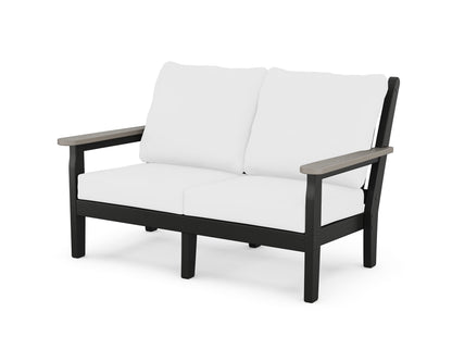 POLYWOOD® Chippendale Deep Seating Loveseat in Black / Driftwood / Natural