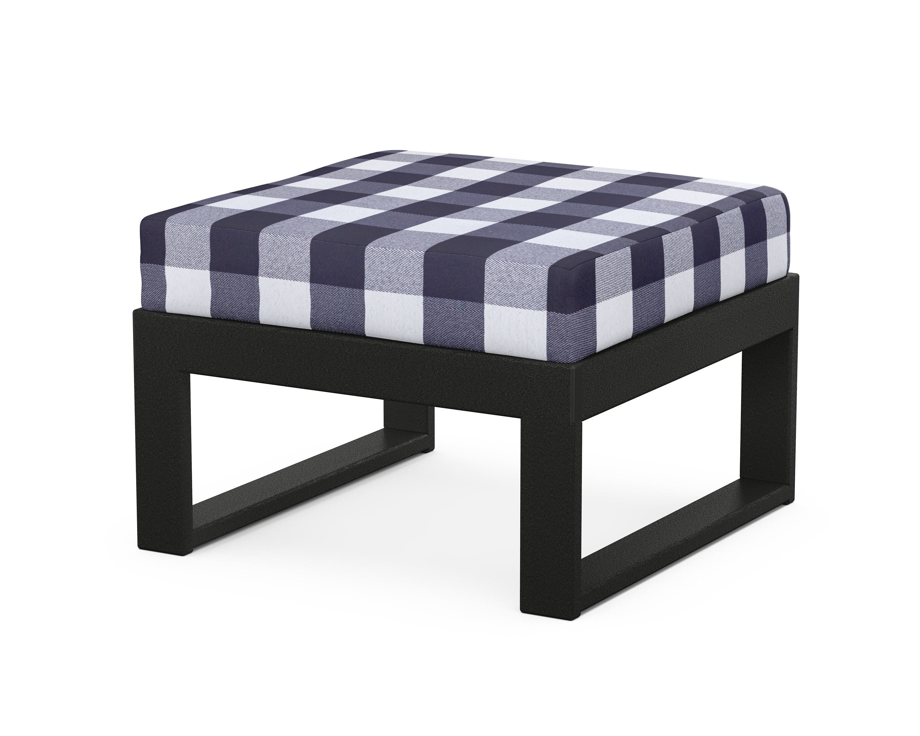 Unbranded Modular Ottoman - Modern in Black / Buffalo Plaid Navy