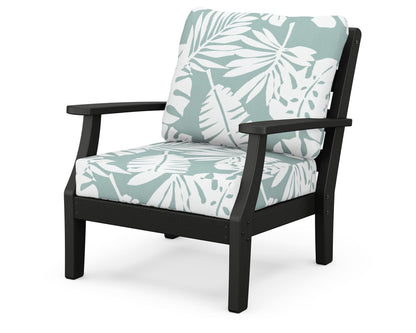 POLYWOOD® Chesapeake Deep Seating Chair in Black / Leaf Glacier Spa
