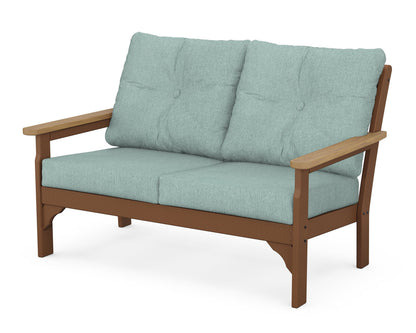 POLYWOOD® Vineyard Deep Seating Loveseat in Teak / Natural / Glacier Spa