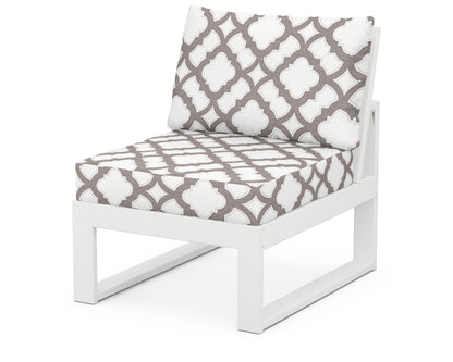 Unbranded Modular Armless Chair in White / Trellis Grey Mist