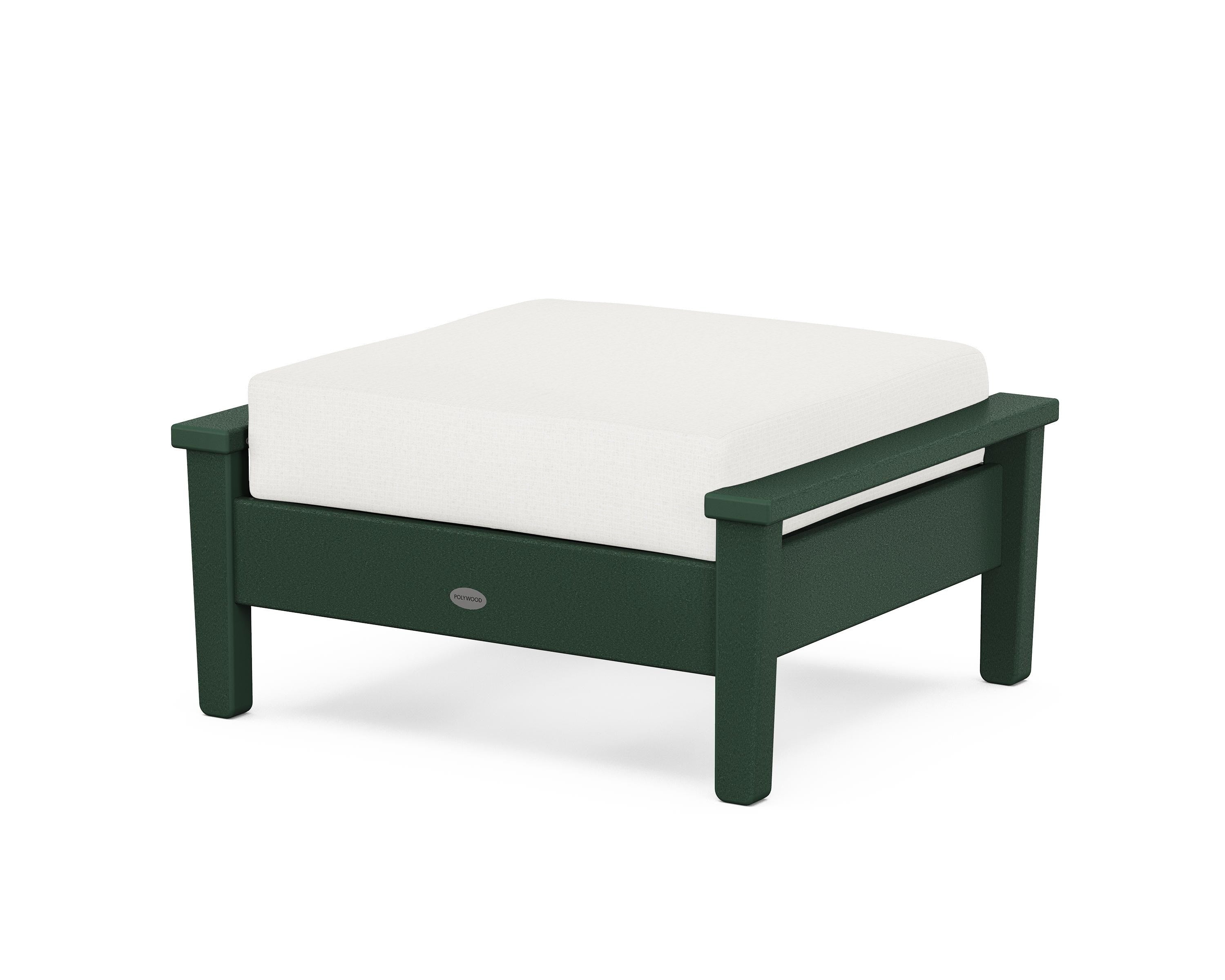 POLYWOOD® Prescott Deep Seating Ottoman in Green / Natural Linen