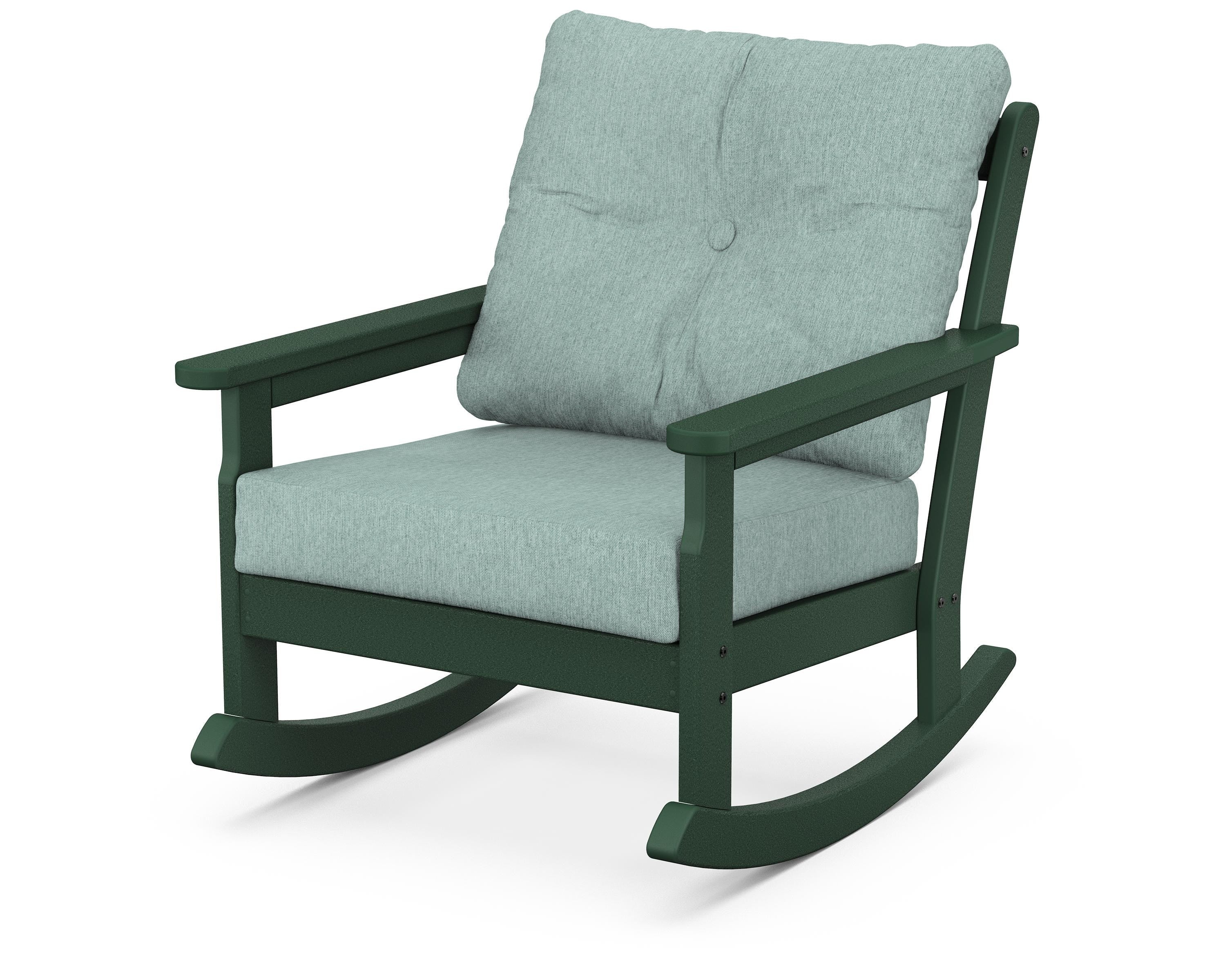 POLYWOOD® Vineyard Deep Seating Rocking Chair in Green / Glacier Spa
