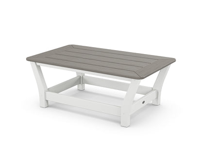 POLYWOOD® Harbour Slat Coffee Table in White / Driftwood