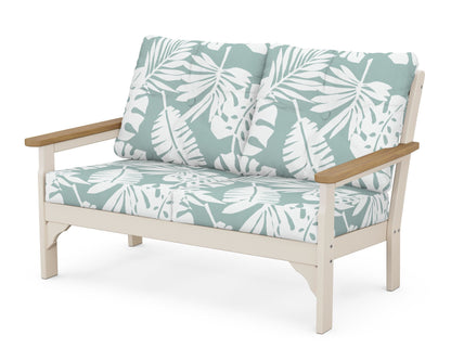 POLYWOOD® Vineyard Deep Seating Loveseat in Sand / Natural / Leaf Glacier Spa