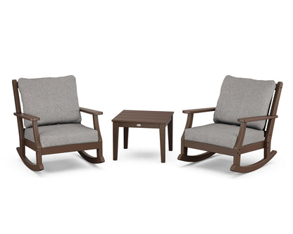Country Living Wovendale 3-Piece Deep Seating Rocker Set in Mahogany / Grey Mist