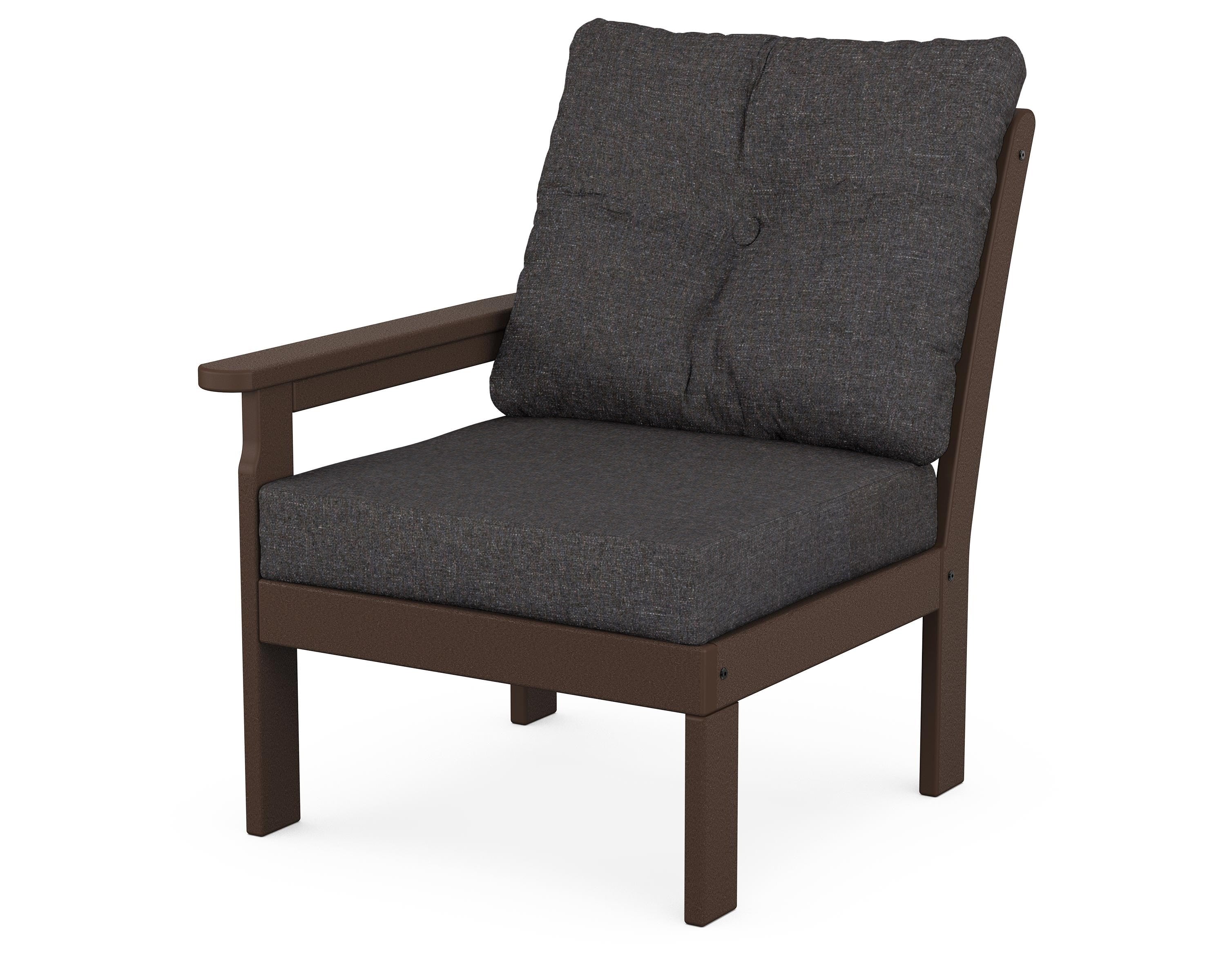 POLYWOOD® Vineyard Modular Left Arm Chair in Mahogany / Ash Charcoal