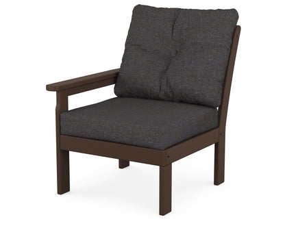 POLYWOOD® Vineyard Modular Left Arm Chair in Mahogany / Ash Charcoal