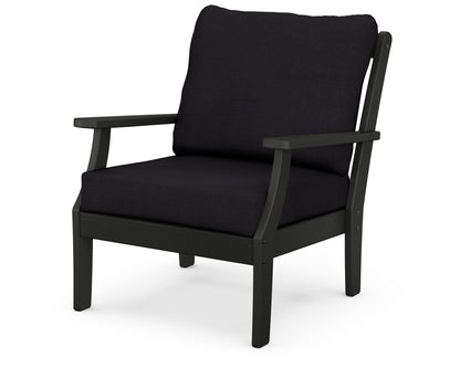 POLYWOOD® Braxton Deep Seating Chair in Black / Midnight Linen