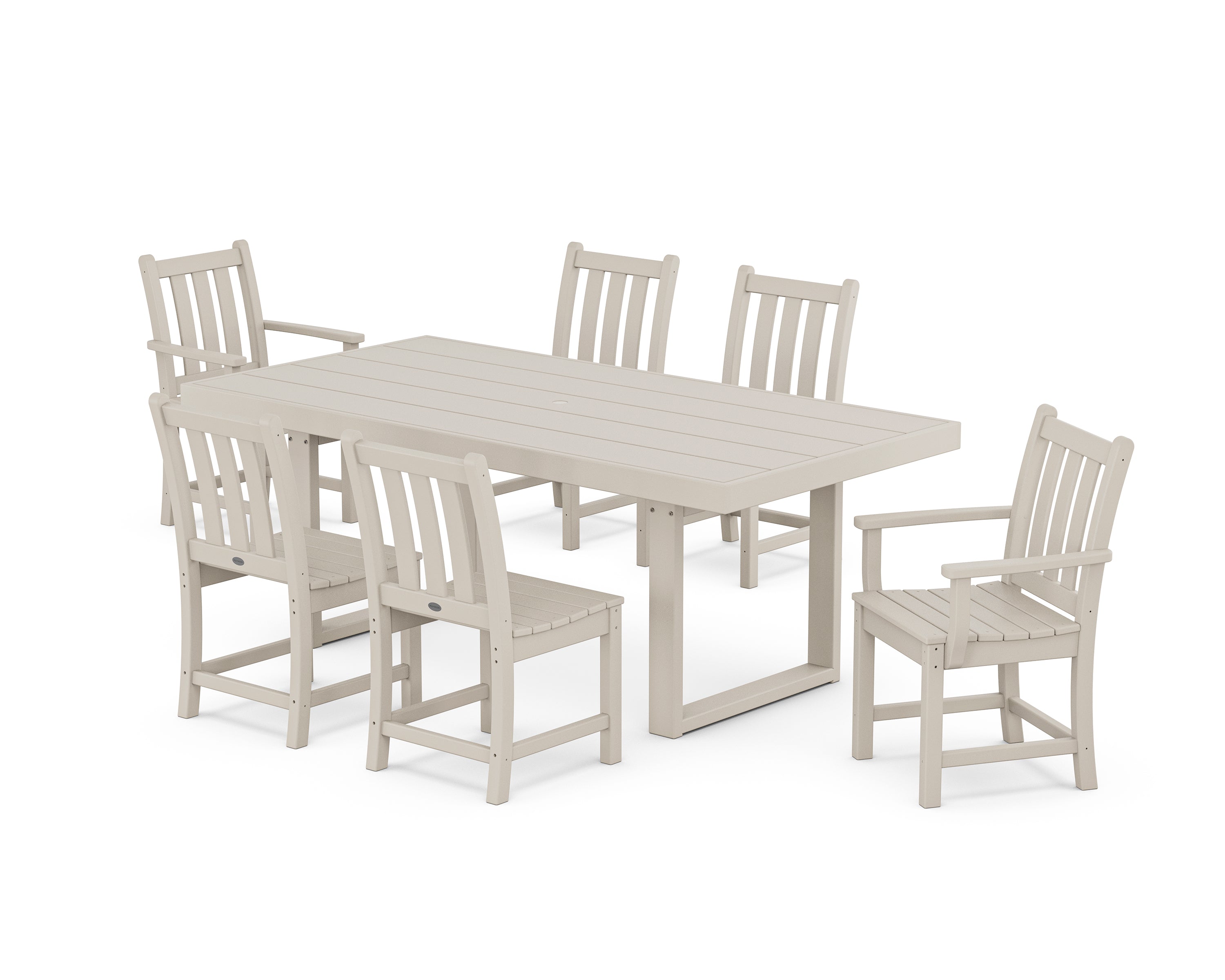 POLYWOOD® Traditional Garden 7-Piece Dining Set in Sand