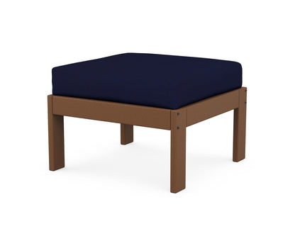 POLYWOOD® Vineyard Modular Ottoman in Teak / Navy