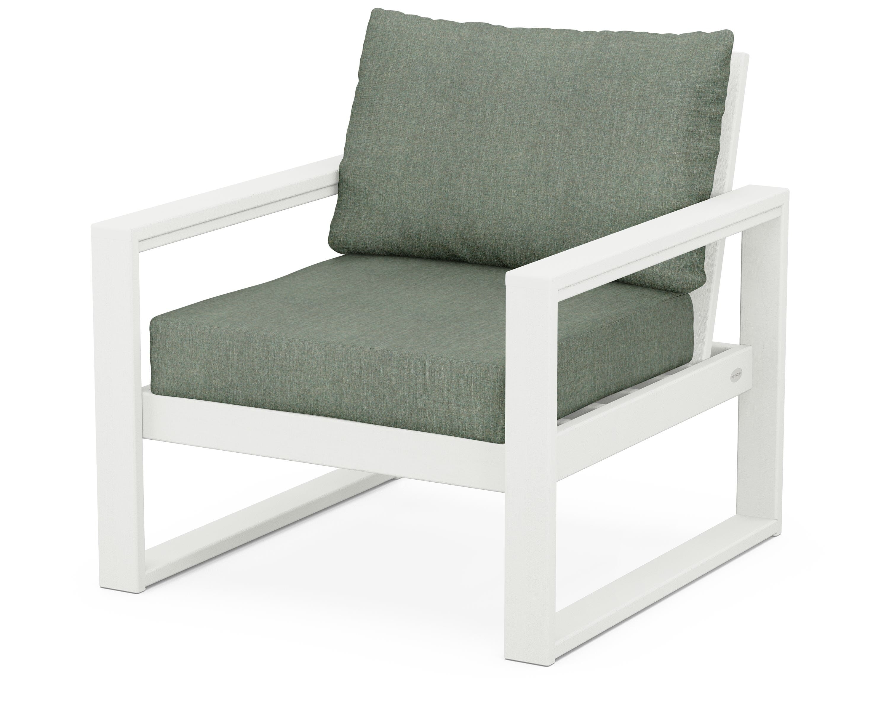 POLYWOOD® EDGE Club Chair in Vintage White / Cast Sage