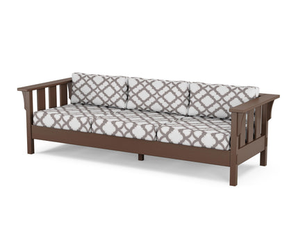 Martha Stewart by POLYWOOD® Acadia Deep Seating Sofa in Mahogany / Trellis Grey Mist