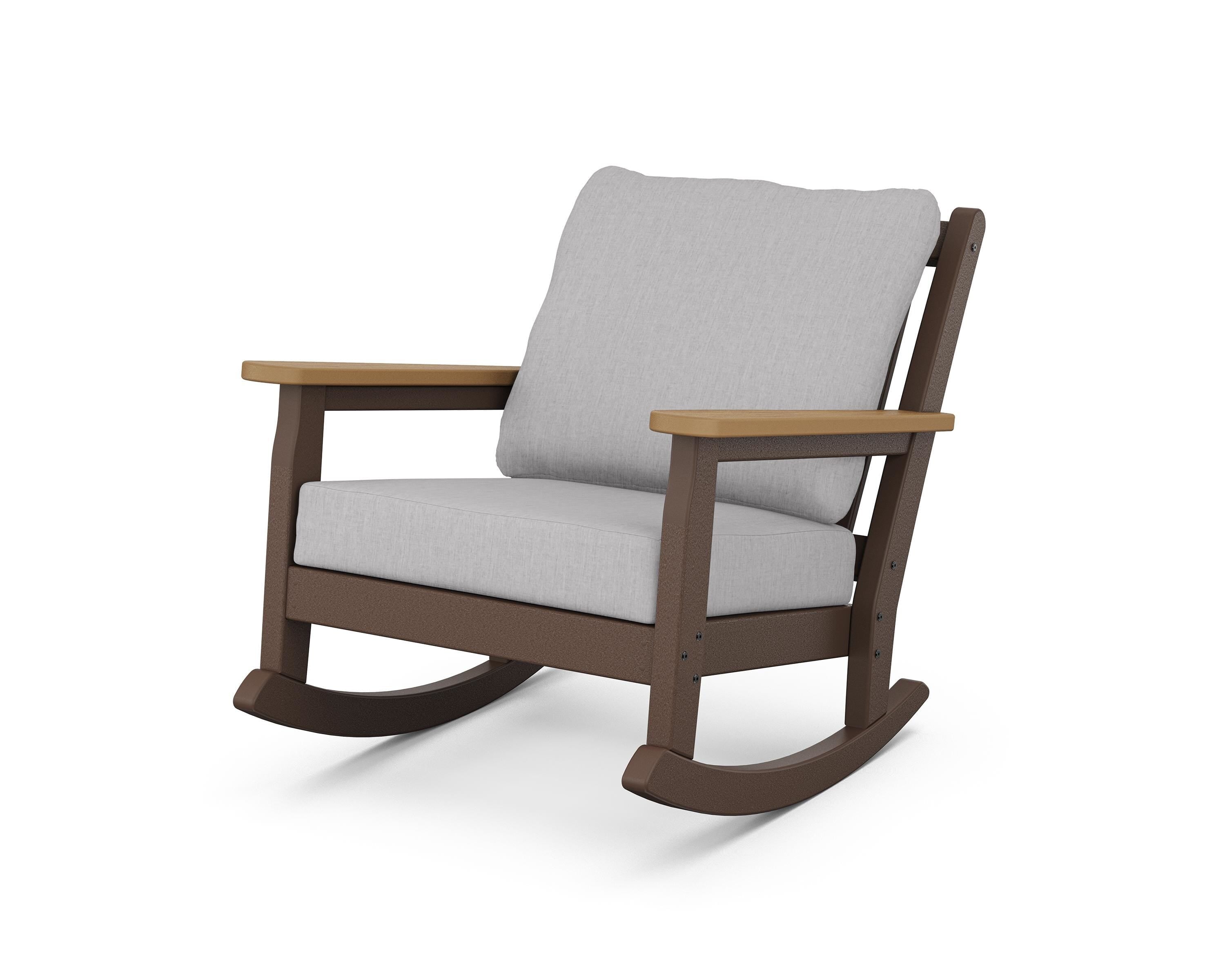 POLYWOOD® Chippendale Deep Seating Rocking Chair in Mahogany / Natural / Granite
