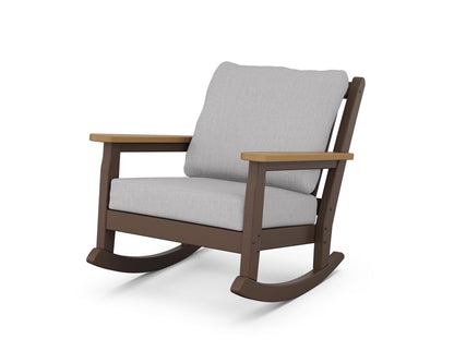POLYWOOD® Chippendale Deep Seating Rocking Chair in Mahogany / Natural / Granite