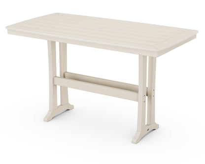 POLYWOOD® Nautical Trestle 38" x 73" Bar Table in Sand