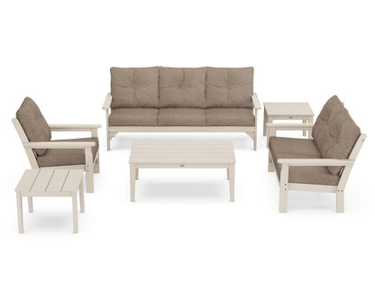 POLYWOOD® Vineyard 6-Piece Deep Seating Set in Sand / Spiced Burlap