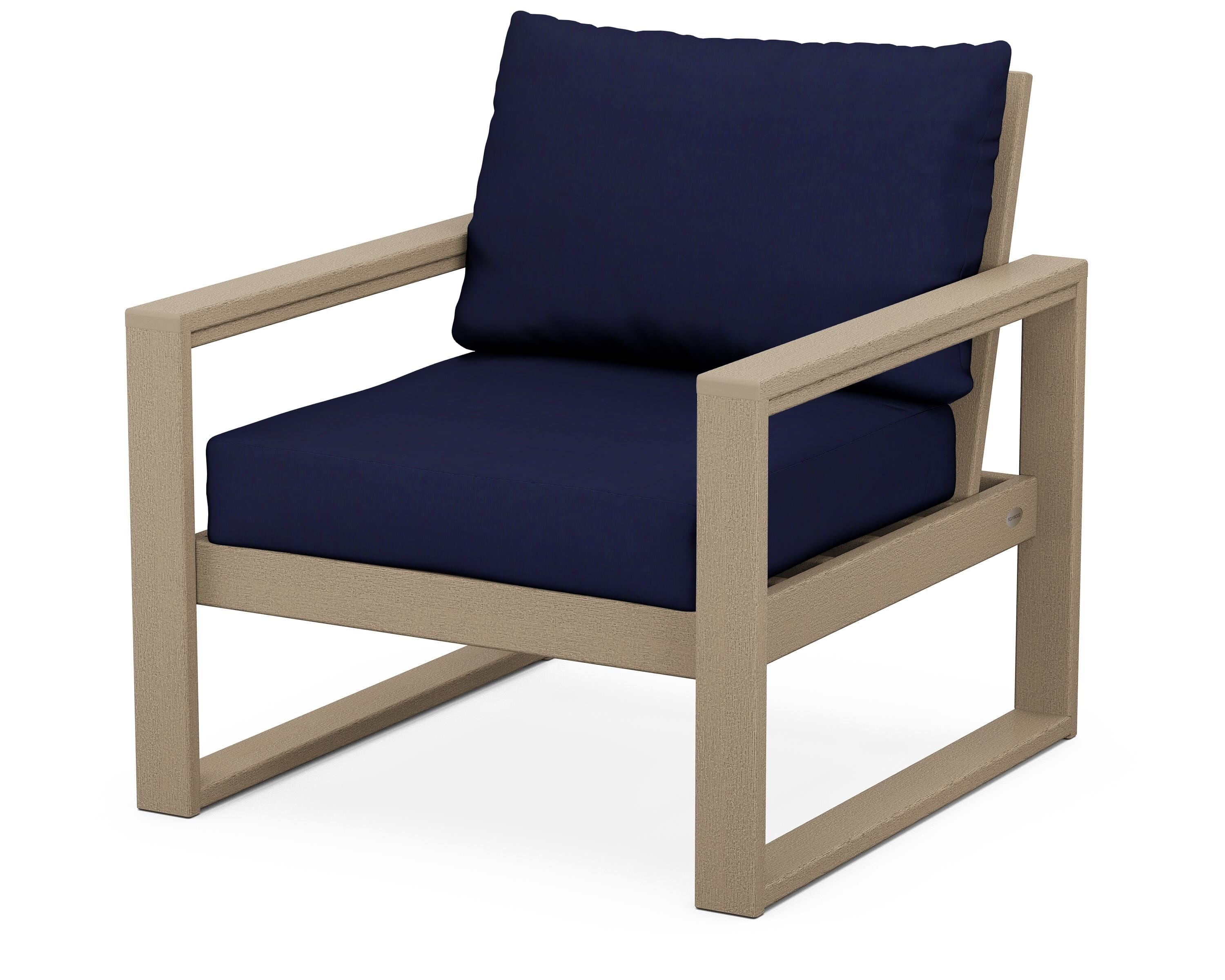 POLYWOOD® EDGE Club Chair in Vintage Sahara / Navy