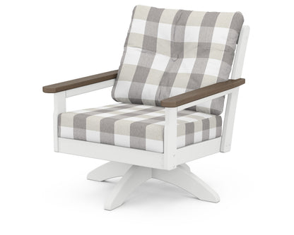 Vineyard Deep Seating Swivel Chair - White