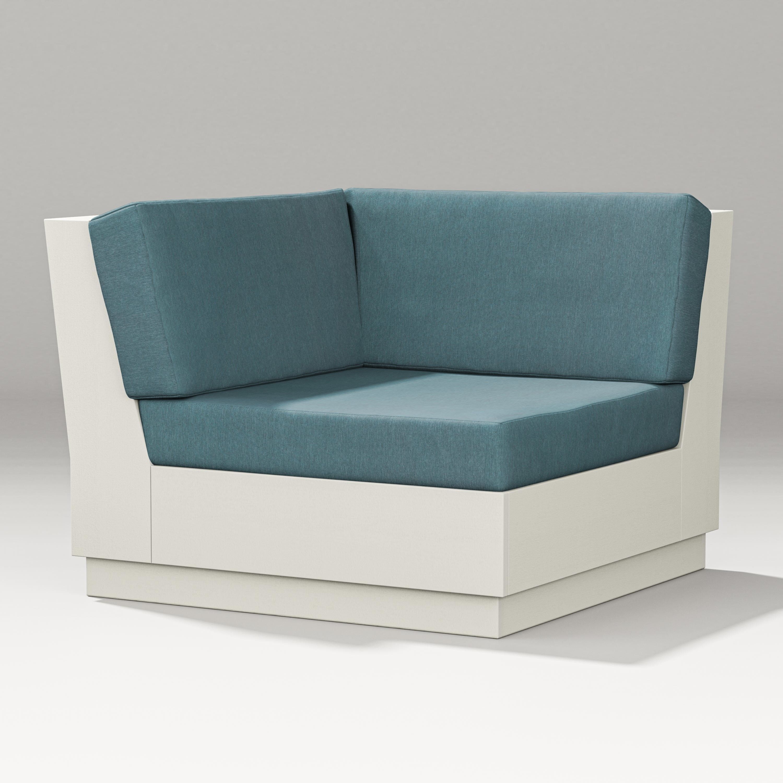 PW Designer Series Elevate Modular Corner Chair in Vintage White / Ocean Teal
