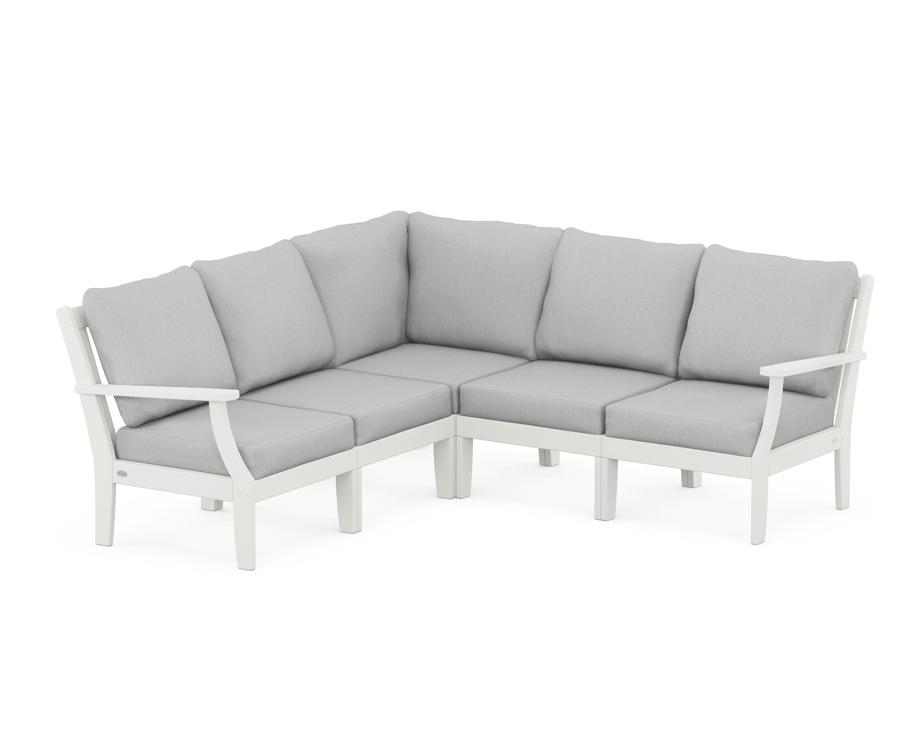 POLYWOOD® Braxton Modular 5-Piece Deep Seating Set in Vintage White / Granite