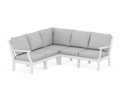POLYWOOD® Braxton Modular 5-Piece Deep Seating Set in Vintage White / Granite