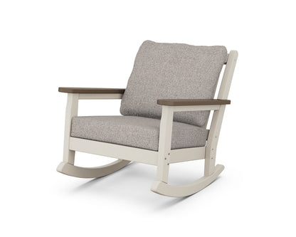 POLYWOOD® Chippendale Deep Seating Rocking Chair in Sand / Kona / Weathered Tweed