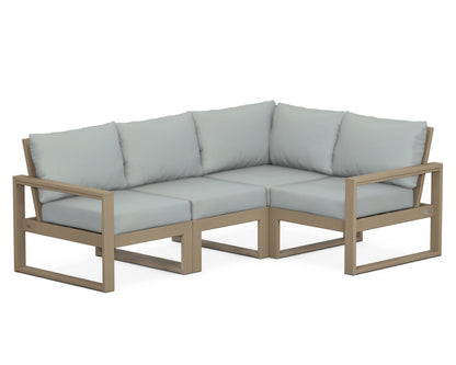 POLYWOOD® EDGE 4-Piece Modular Deep Seating Set in Vintage Sahara / Spa