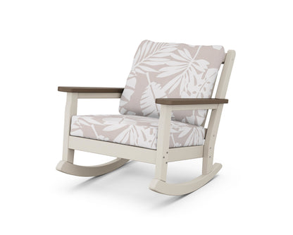 POLYWOOD® Chippendale Deep Seating Rocking Chair in Sand / Kona / Leaf Dune Burlap