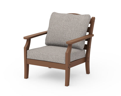 Draper James™ by  POLYWOOD® Savannah Deep Seating Chair in Teak / Weathered Tweed