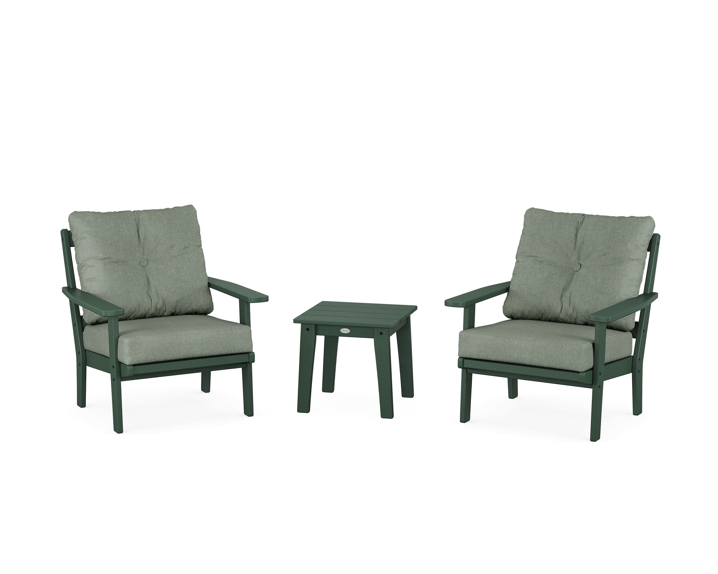 POLYWOOD® Prairie 3-Piece Deep Seating Set in Green / Cast Sage