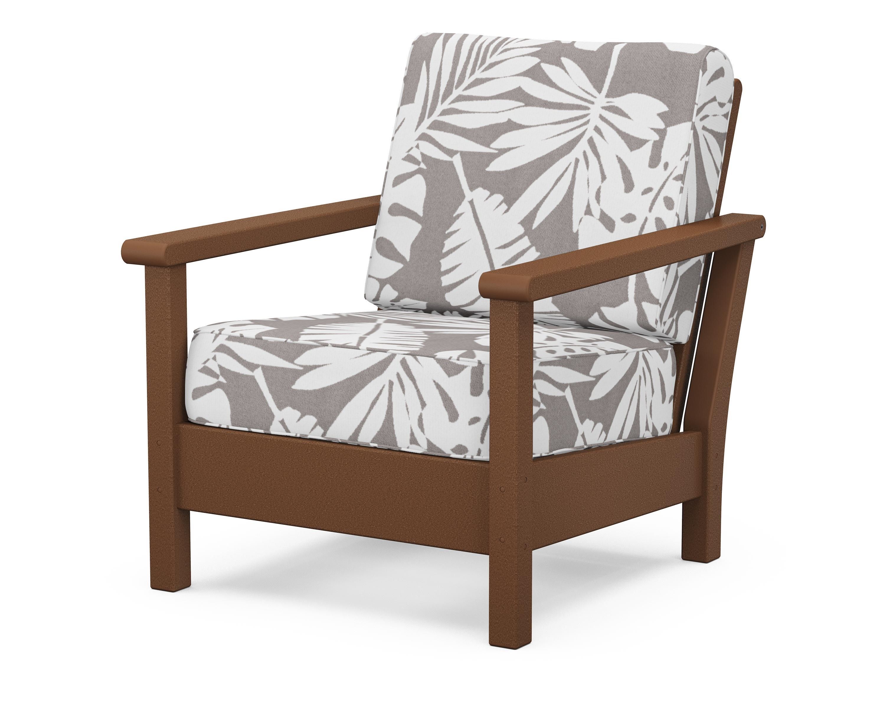 POLYWOOD® Harbour Deep Seating Chair in Teak / Leaf Grey Mist