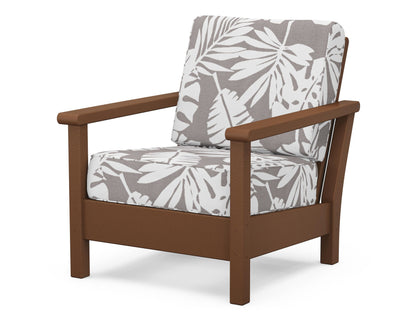 POLYWOOD® Harbour Deep Seating Chair in Teak / Leaf Grey Mist