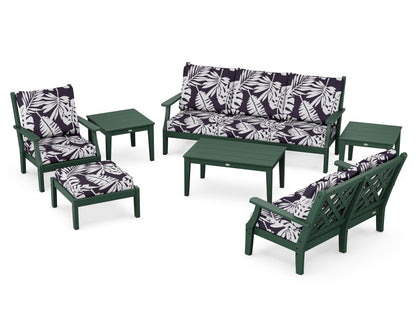 Country Living Wovendale 7-Piece Deep Seating Set in Green / Leaf Navy