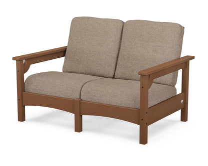 POLYWOOD® Club Loveseat in Teak / Spiced Burlap