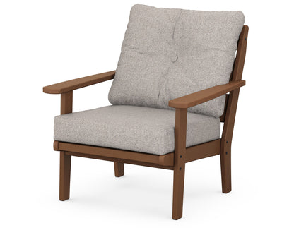 POLYWOOD® Lakeside Deep Seating Chair in Teak / Weathered Tweed